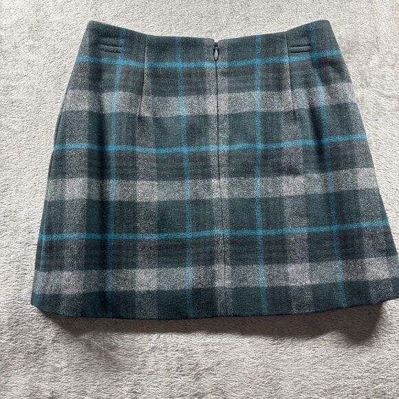 Uniqlo Wool Blend Mini Skirt Preppy Schoolgirl Grunge Goth Grey Plaid Sz 2 G351 - Picture 4 of 9